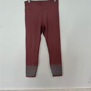 Fabletics Mauve mid rise Performance Leggings with Decorative Hem